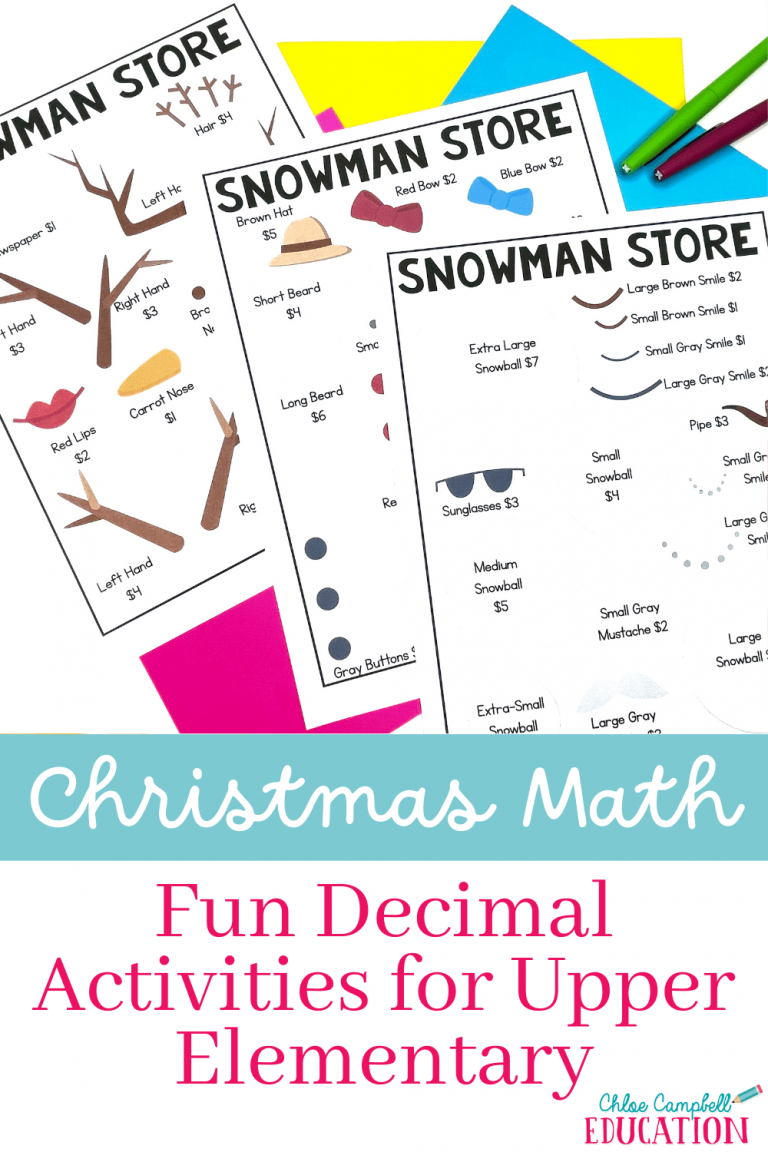These fun and engaging Christmas Math activities will have your 3rd, 4th and 5th grade students working with decimals.