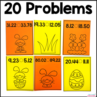 Comparing Decimals Activity – Easter Math 4th and 5th Grade – Solve the ...