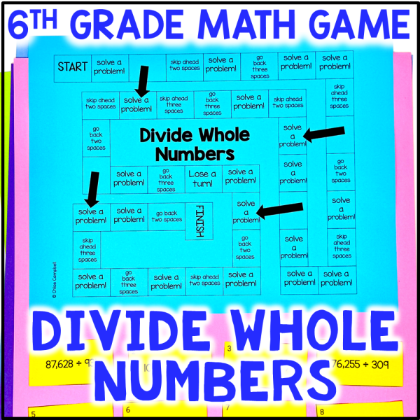 Division Word Problems & Long Division 6th Grade Math Game 2 & 3 Digit Divisors