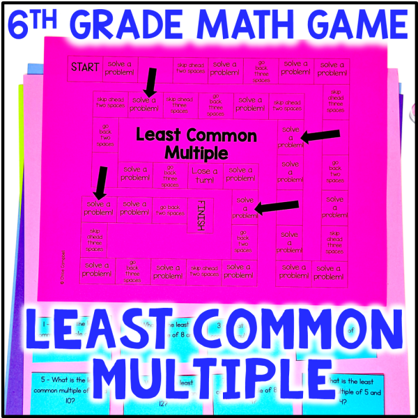 LCM Math Review Activity - Least Common Multiple Game - Fraction Game 6th Grade