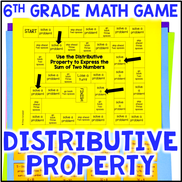 Factoring using the GCF Distributive Property Activity Grade 6 Math Review Game