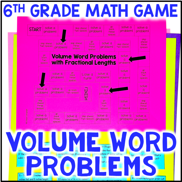Find Volume Task Cards & Game - Volume Word Problems Rectangular Prisms Activity