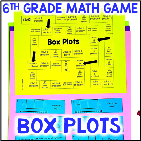 Interpreting & Analyzing Box Plots Game Numerical Data - 6th Grade Math Station