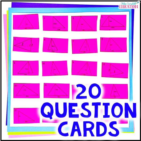 Area of Triangles Hands On Game 6th Grade Math Spiral Review Activity & Station - Image 2