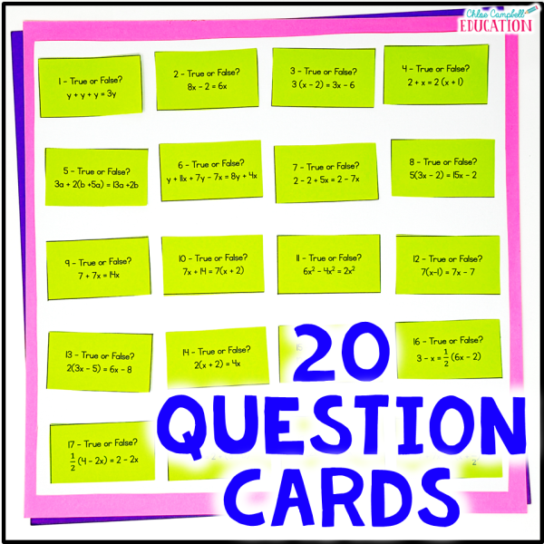 Equivalent Expressions Activity Combining Like Terms Game for 6th Grade Review - Image 2