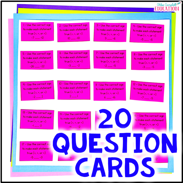 Comparing and Ordering Integers Activity - 6th Grade Math Game Center & Station - Image 2
