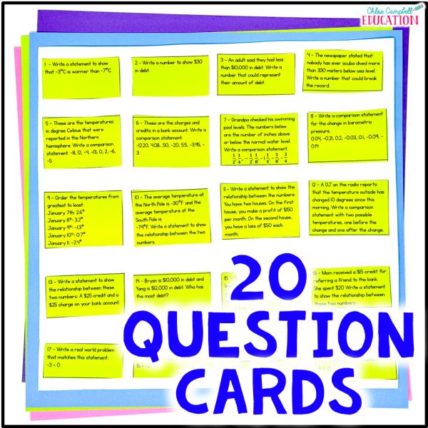 Compare & Order Rational Numbers Board Game 6th Grade Math Spiral Review Center - Image 2