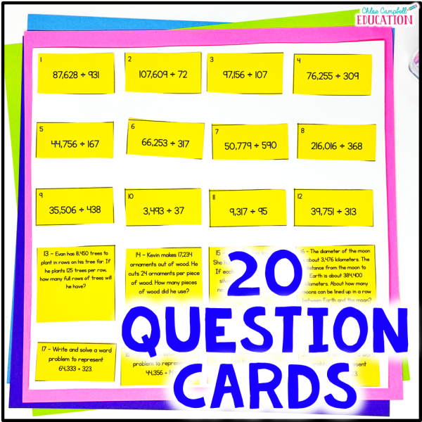 Division Word Problems & Long Division 6th Grade Math Game 2 & 3 Digit Divisors - Image 2