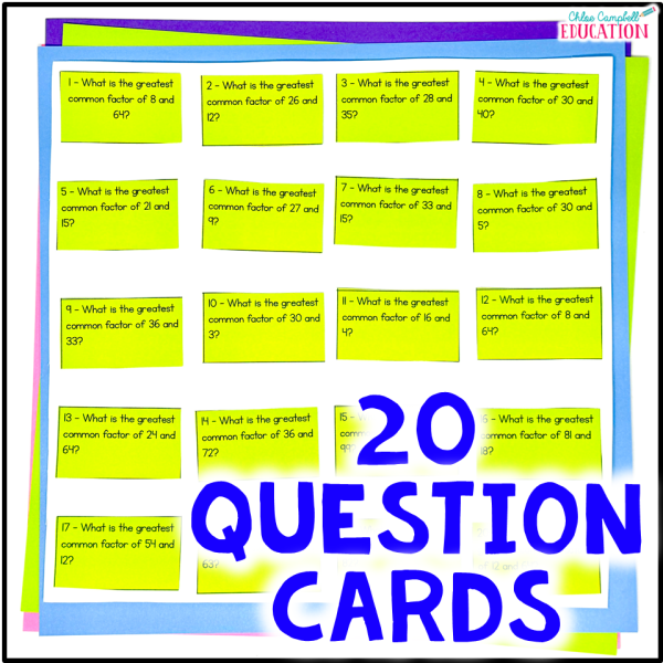 Greatest Common Factor Game - GCF Math Review Activity & Practice for 5th or 6th - Image 2