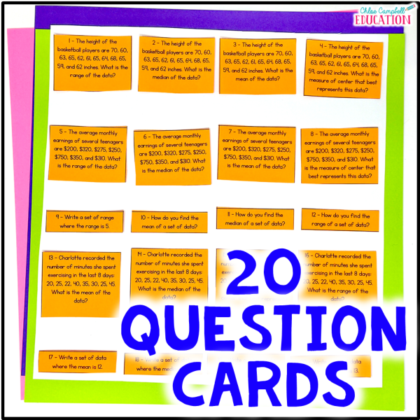 Mean Median Range Game - Measures of Center Activity - 6th Grade Math Review - Image 2