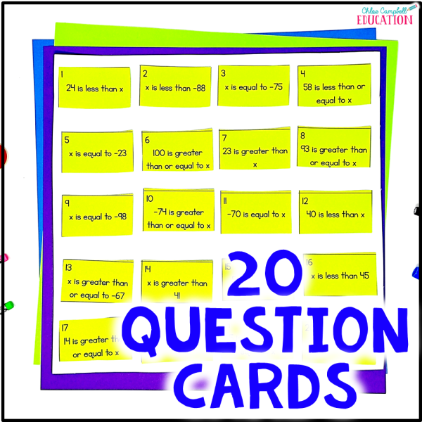 Writing One Step Inequalities Game - Inequalities Review Practice for 6th Grade - Image 2