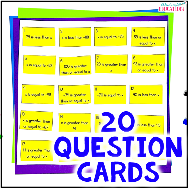 Writing Inequalities on a Number Line Review Game - 6th Grade Math Spiral Review - Image 2