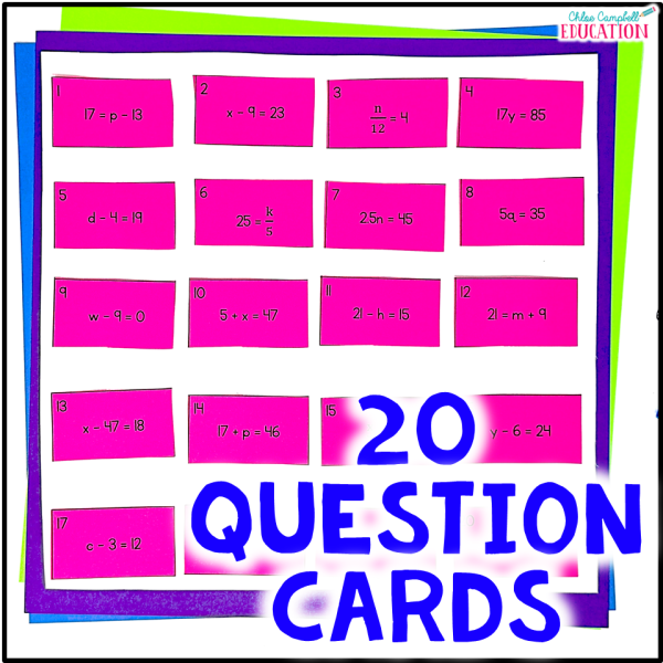 Solving One Step Equations Review Game Simple One Step Equations for 6th Grade - Image 2