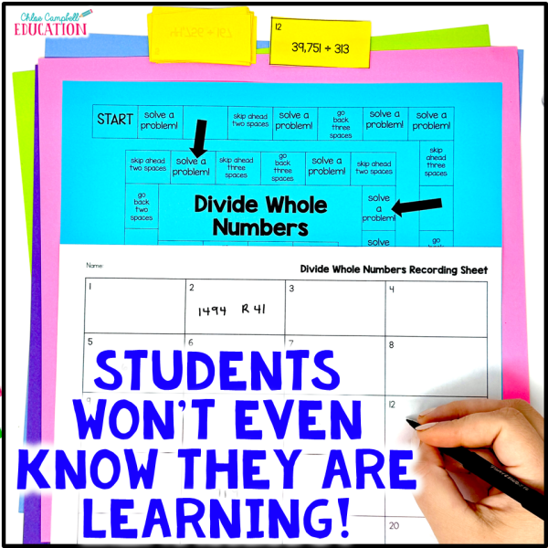 Division Word Problems & Long Division 6th Grade Math Game 2 & 3 Digit Divisors - Image 3