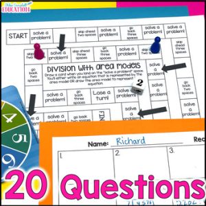 Division With Area Models Activity Divide 4 Digit by 1 Digit Game for ...