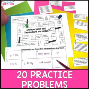 Independent and Dependent Variables Math Game - Equations with ...