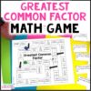 Greatest Common Factor Game - GCF Math Review Activity | Chloe Campbell ...