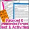 Balanced & Unbalanced Forces Reading Passage & Comprehension Questions ...