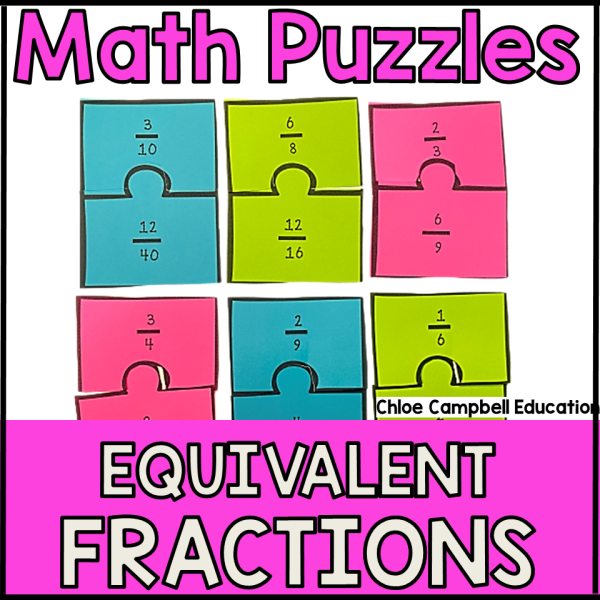 Equivalent Fractions Game | Matching Math Center | Fractions Practice