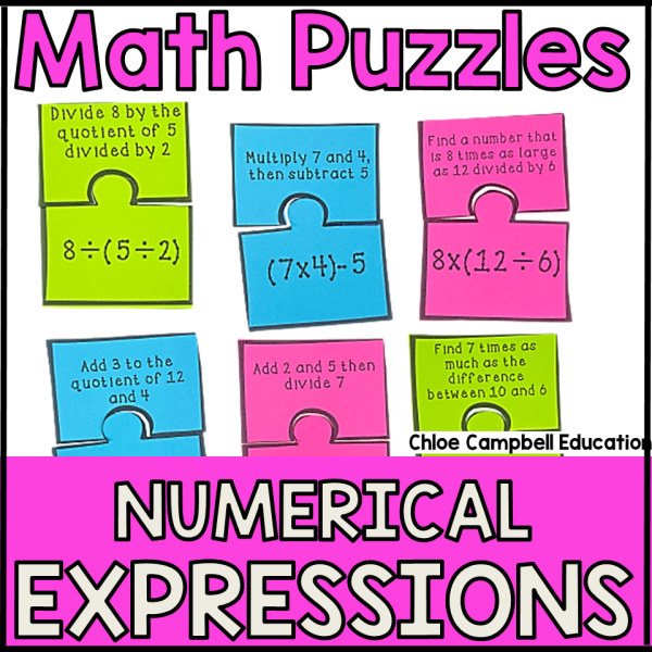 Writing Algebraic Expressions - Numerical Expressions - Math Centers - 5th Grade