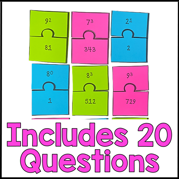Powers & Exponents Practice Game - Exponents Math Center - 5th Grade Math Puzzle - Image 2