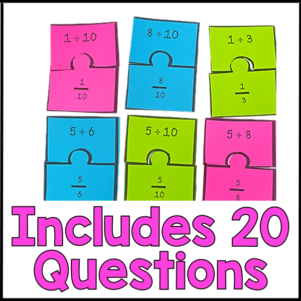 Writing Fractions as Division Problems Activity 5th Grade Fractions Math Puzzle - Image 2