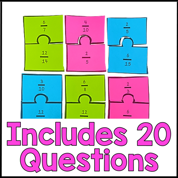 Equivalent Fractions Game Simplifying Fractions Puzzle - 5th Grade Math Station - Image 2