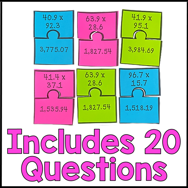 Multiplying Decimals by Decimals Game Math Puzzle Activity 5th Grade Math Center - Image 2