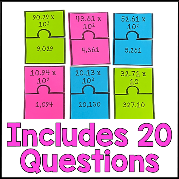 5th Grade Powers of 10 Multiplication Matching Activity - Multiplication Puzzle - Image 2
