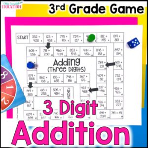 3 Digit Addition Game – Addition Math Center – Adding within 1000 Math ...