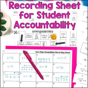 Solving & Graphing Two Step Inequalities Game – 8th Grade Inequalities ...