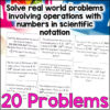 Scientific Notation Word Problems Review Game 8th Grade Math Practice ...