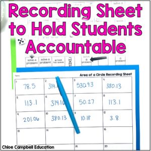 Area of a Circle Game & Worksheet with Word Problems – 7th Grade Math ...