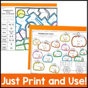 Halloween Color By Number Multiplication Facts Worksheets Fact Fluency ...