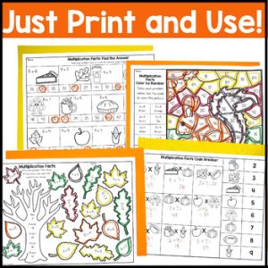 Multiplication Facts Practice Thanksgiving Math Worksheets – Fall Fact ...