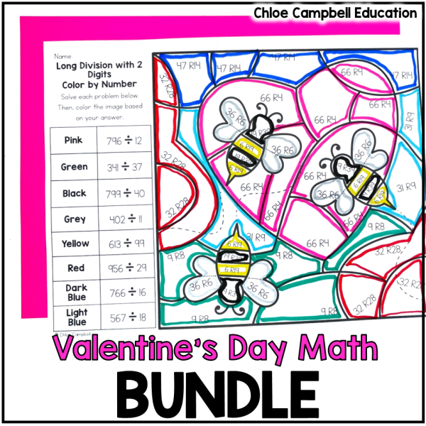 Valentine's Day Math Activities - No Prep Worksheets BUNDLE - Math Worksheets