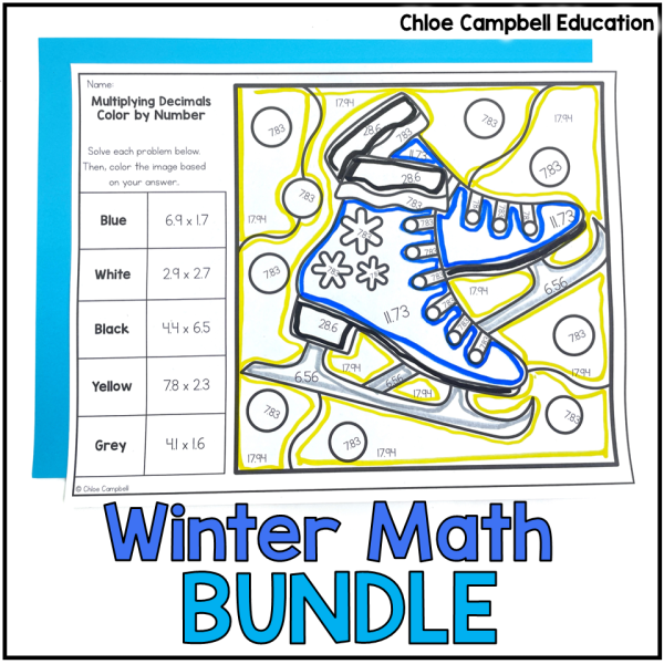 Winter Math Activities - No Prep Worksheets BUNDLE - Winter Math Worksheets