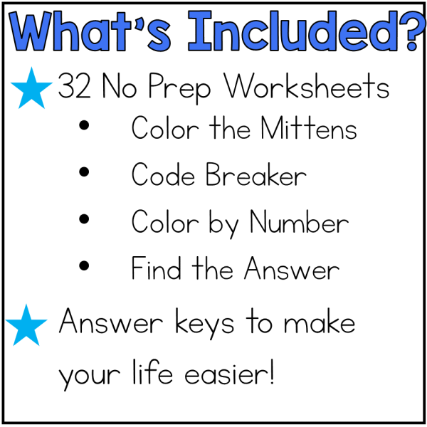 Winter Math Activities - No Prep Worksheets BUNDLE - Winter Math Worksheets - Image 3