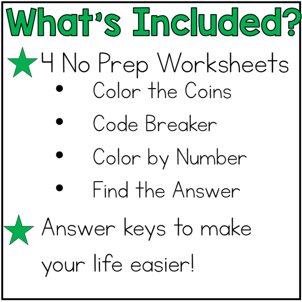 Adding & Subtracting Decimals Color by Number St. Patrick's Day Math Worksheets - Image 2
