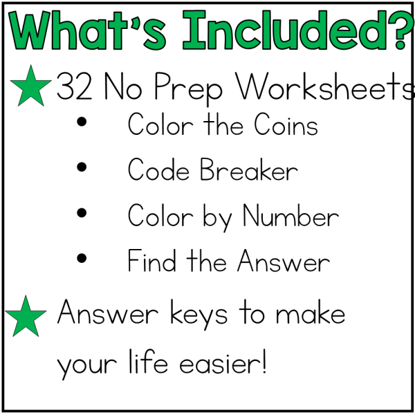 St. Patrick's Day Math Coloring & Color by Number Worksheets - March Math BUNDLE - Image 2