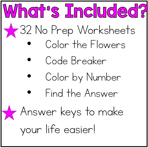 Spring Math Coloring & Color by Number Worksheets - March Math BUNDLE - Image 2