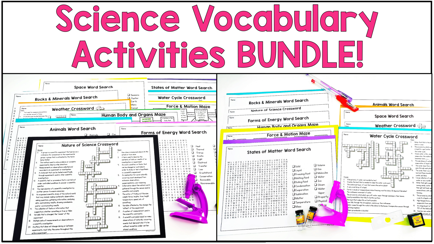5th Grade Science Vocabulary bundle preview of resource by Chloe Campbell